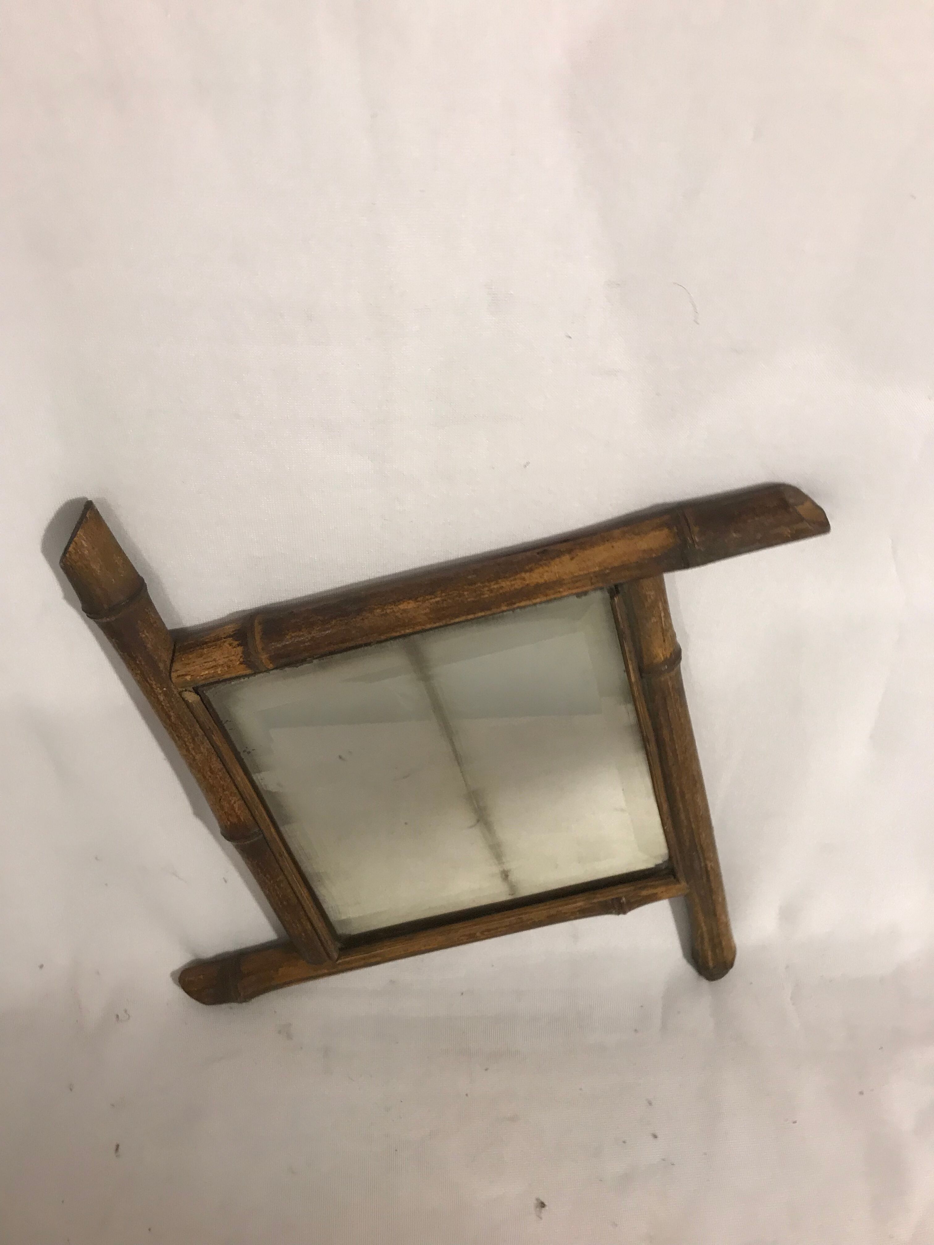 Old bamboo mirror 60 - 42x42cm