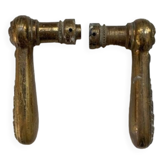Pair of old brass door handles