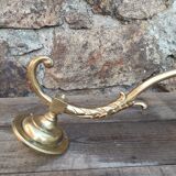 Wall lamp gooseneck bronze and serrated opaline.