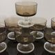 Set of 8 glasses of cavalier Luminarc smoked vintage 70'S champagne