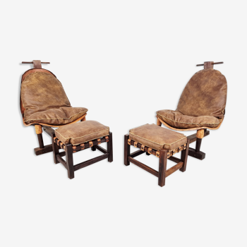 Chaises longues brésiliennes vintage, ensemble de 2 des années 1960