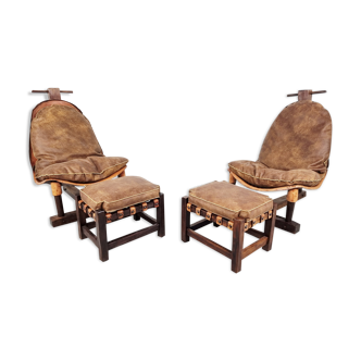 Vintage brazilian lounge chairs, 1960s set of 2