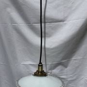 Vintage white opaline suspension lampshade