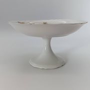 Footed Cup Servant in Limoges Porcelain Floral Decoration Gold Gilding