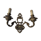 Wall lamp in gilded bronze style Louis XV baroque vintage