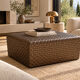 Pouf Dama Enzo Mari for Arte & Cuoio in woven leather