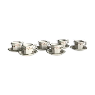 Lot de 6 tasses à café en porcelaine anglaise blanche Johnson Brothers — modèle Eternal Beau