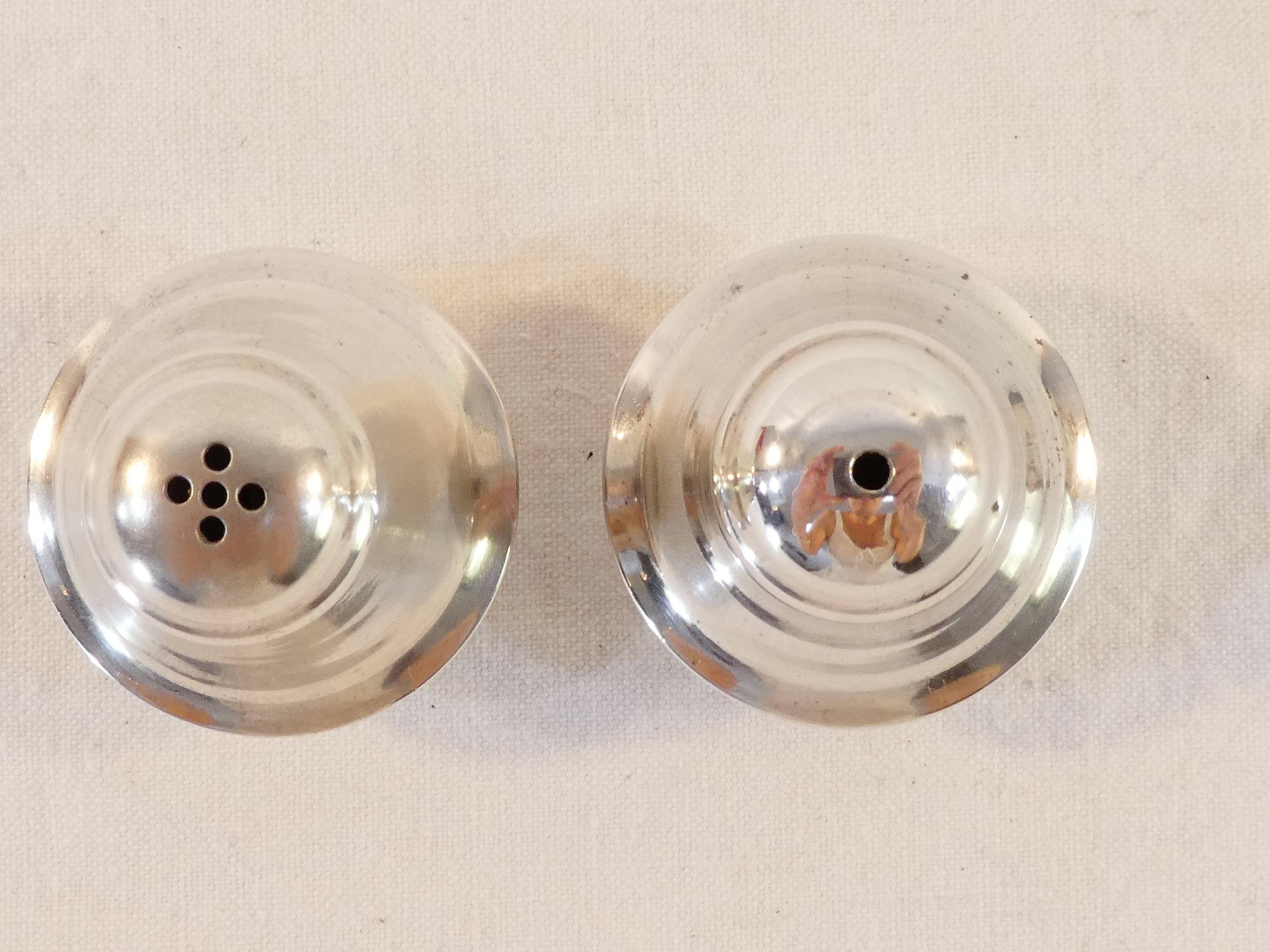 Pair of salt pans and its plate in solid silver 925 montenegro