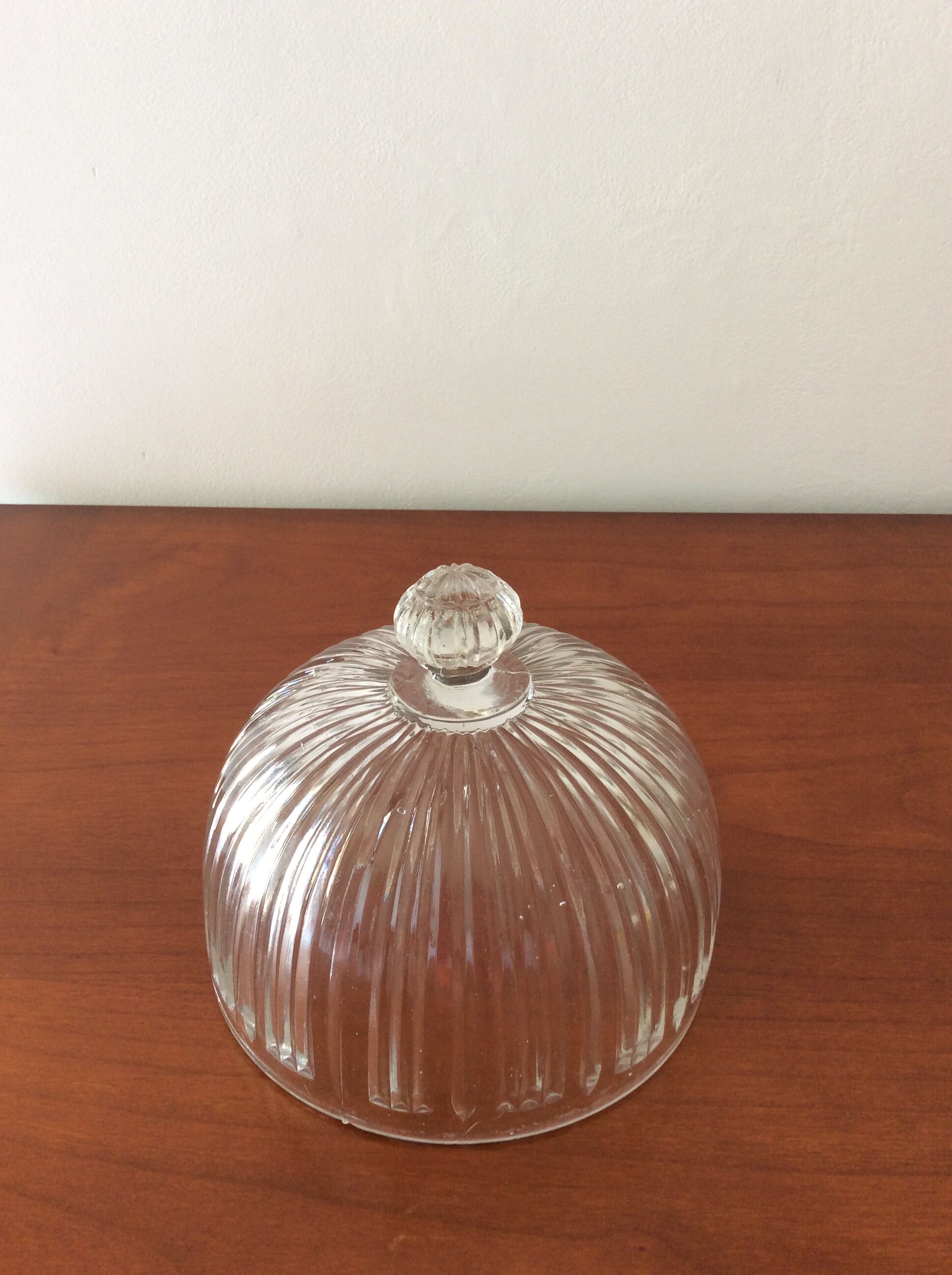 Small cheese bell thick glass - vintage