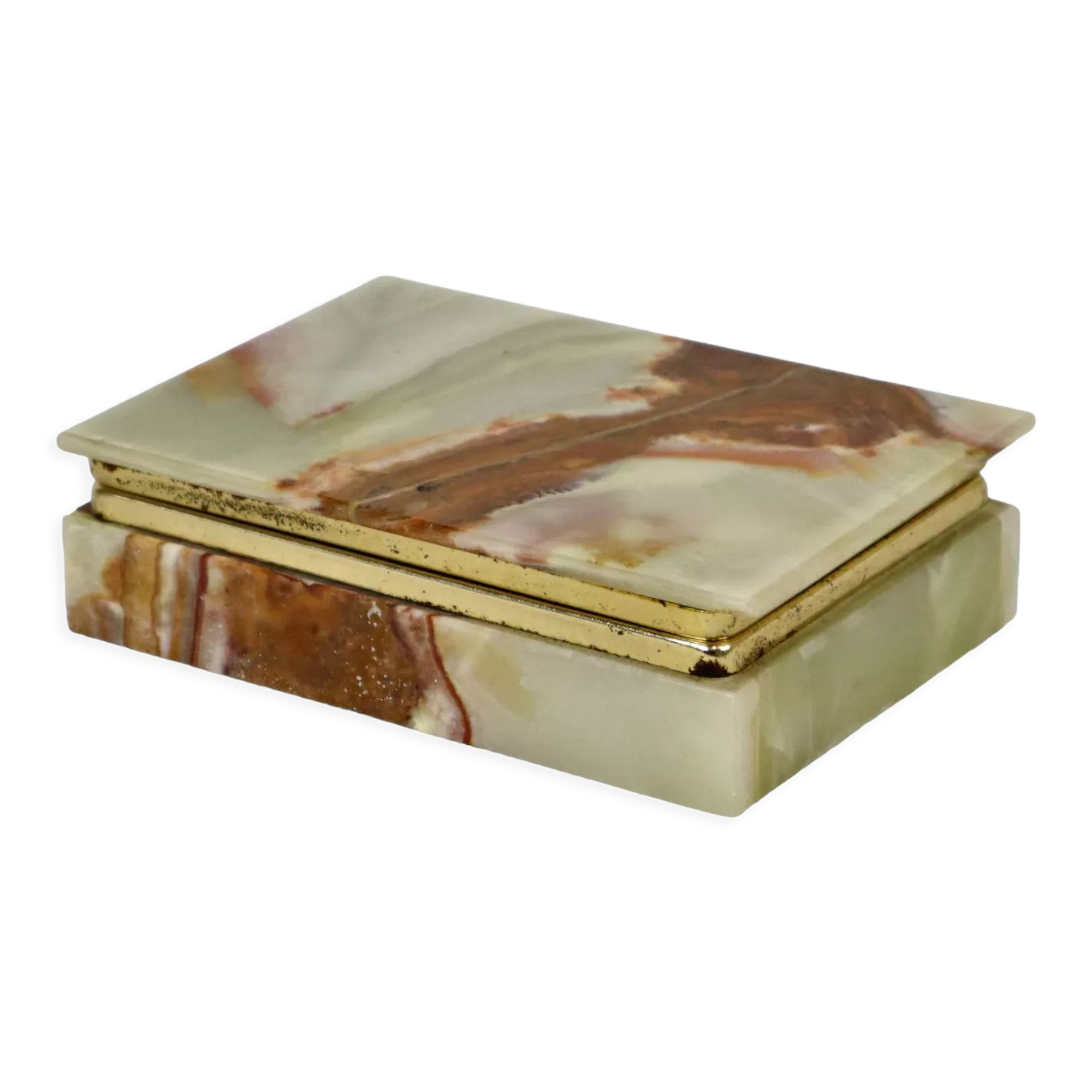 Vintage italian smoking box onyx marble jewelery jewelery trinket 14cm