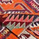 Burgundy & Orange Vintage Kilim Runner Rug, 92x292Cm