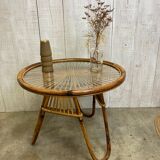 Vintage rattan coffee table