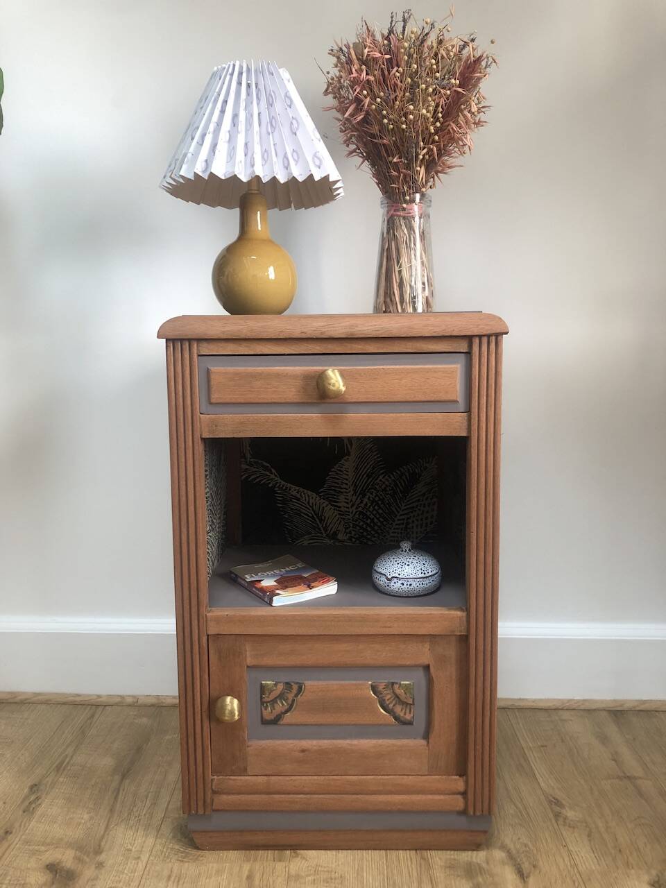 Adorable wooden bedside table