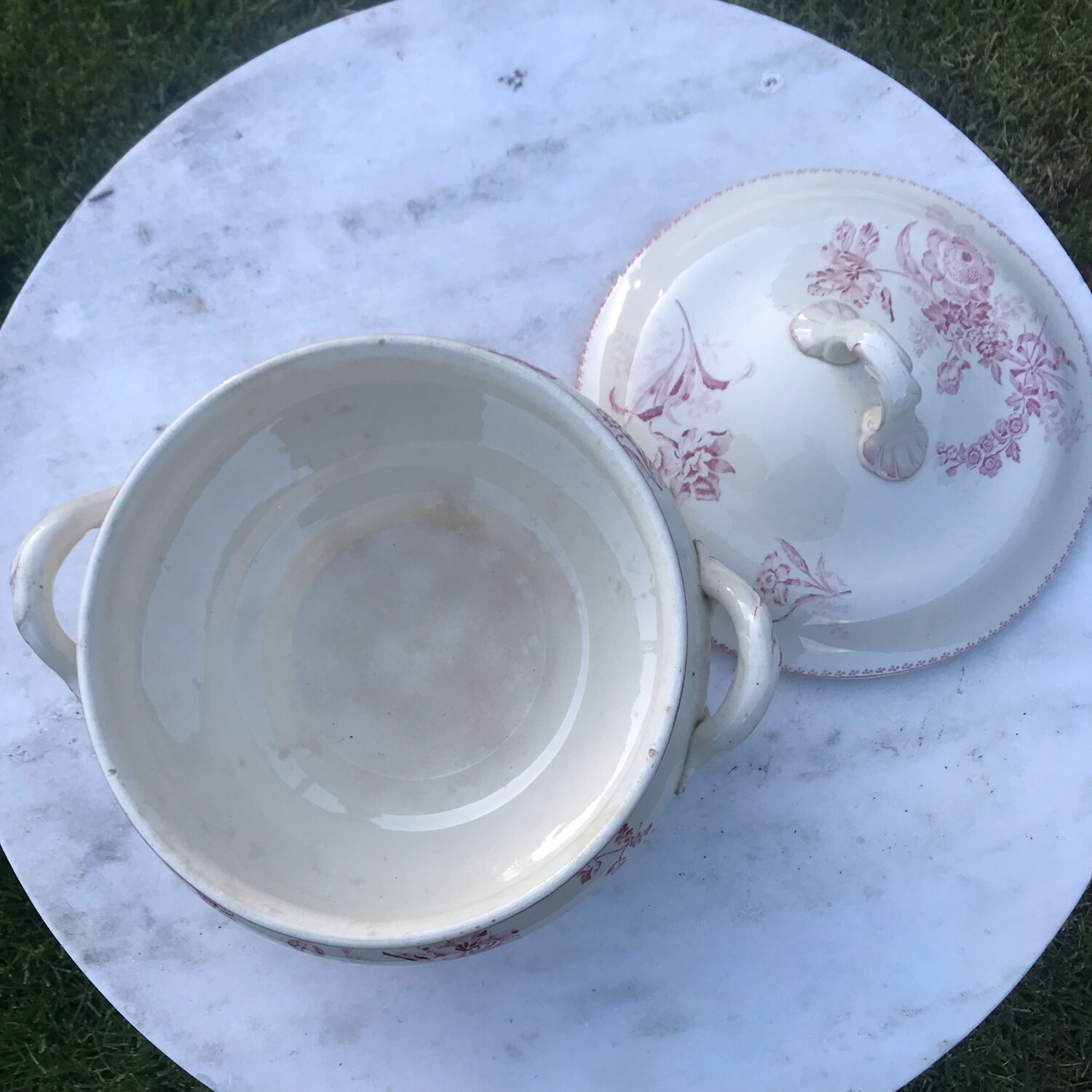 Soupiere iron earth model fontanges sarreguemines