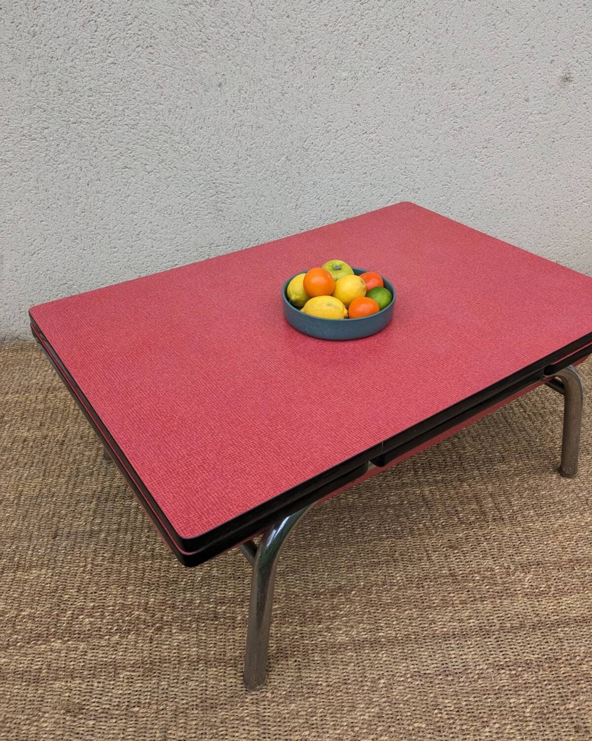 Red formica coffee table