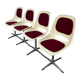 4 chaises Space Age, coque années 70 pour Lockhausen