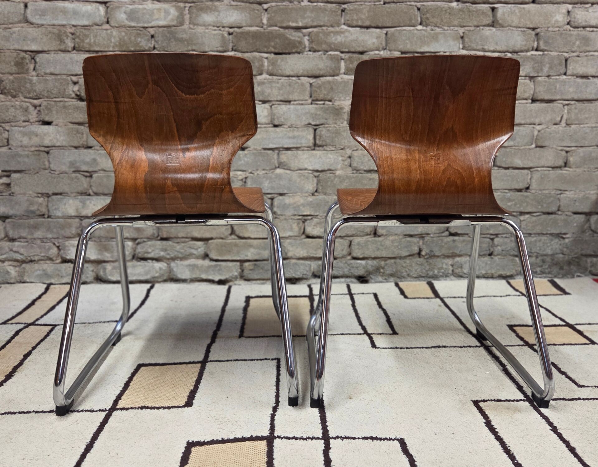 Pair of children's chairs Flötotto 1970s