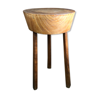 Brutalist oak side table