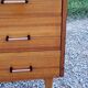 Vintage golden mahogany chest of drawers 3 drawers conical feet from the 60s