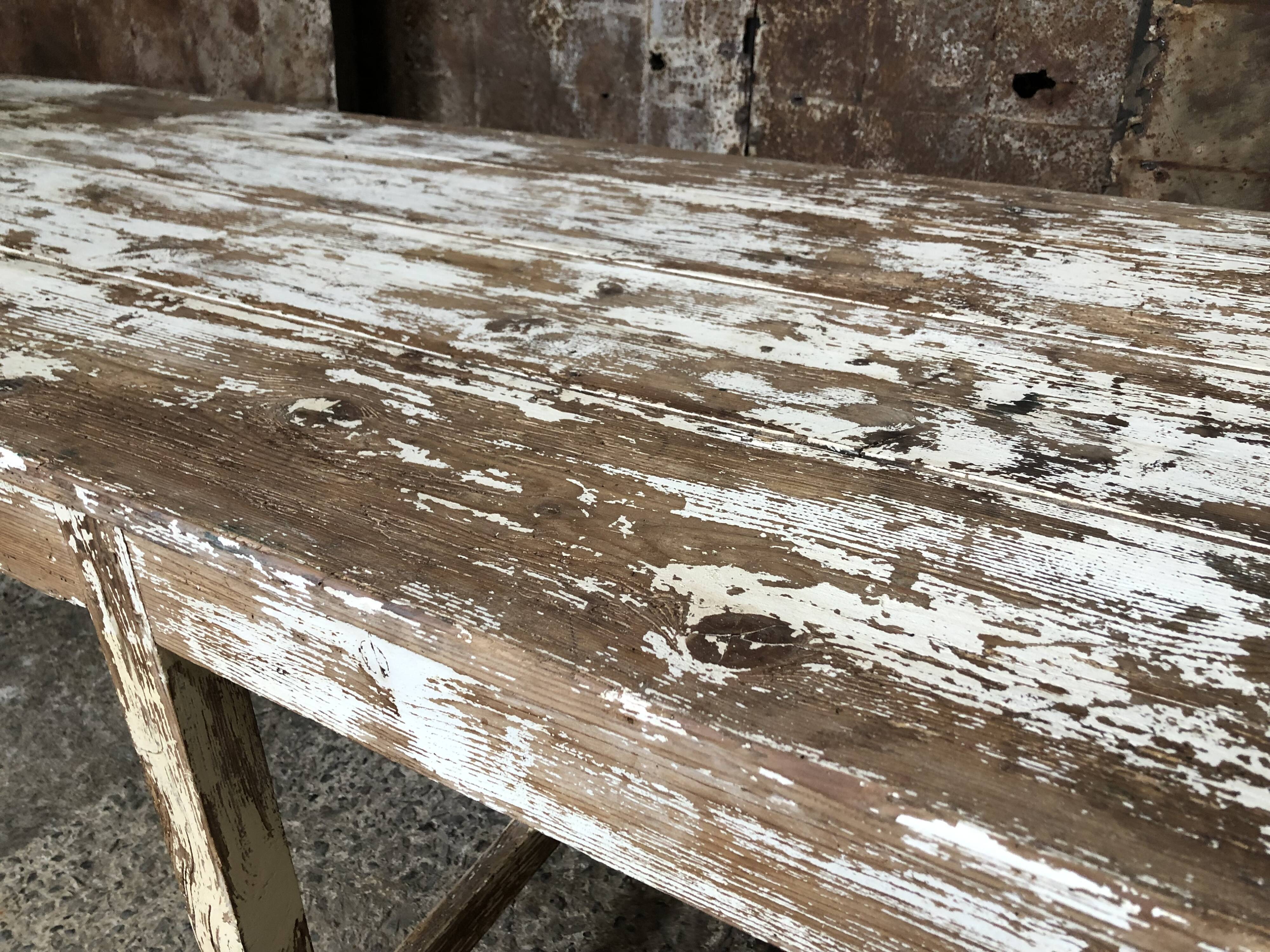 White patina console table
