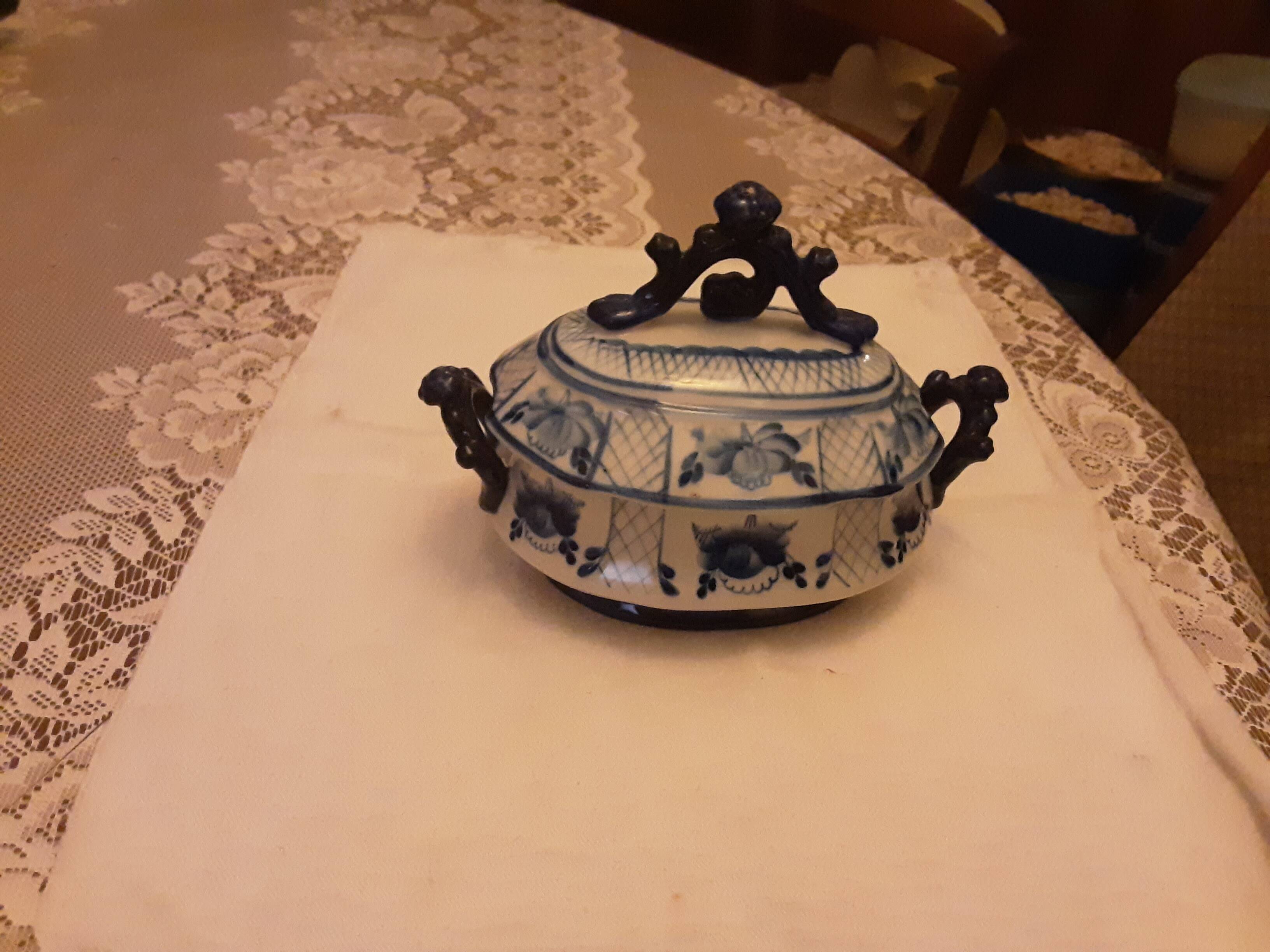 Gzhel porcelain sauce boat russia