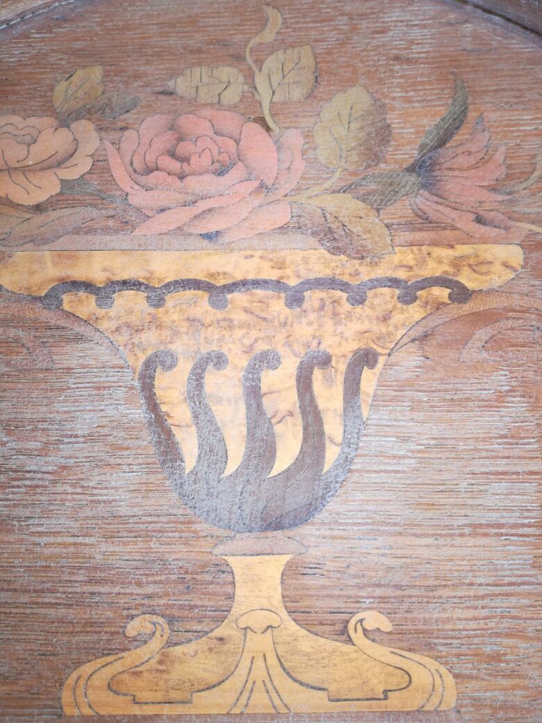 Old wardrobe all solid oak and marquetry