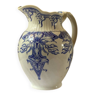 Large Art Nouveau Iron Earth pitcher