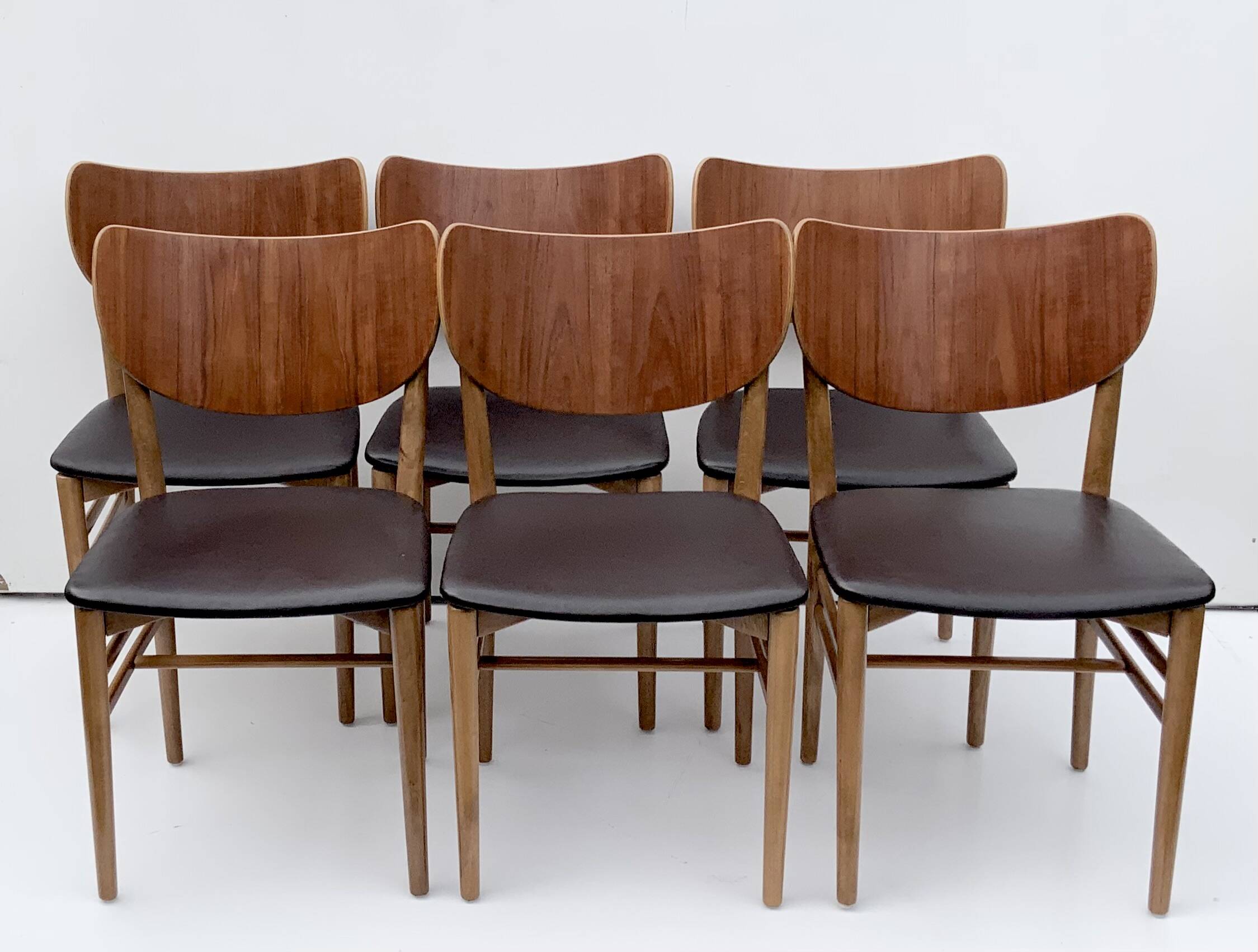 Danish Dining Chairs Set of 6 by Niels and Eva Koppel Slagelse Mobelfabric