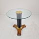 Table d'appoint en verre, laiton et bois postmoderne, Allemagne, années 1980.