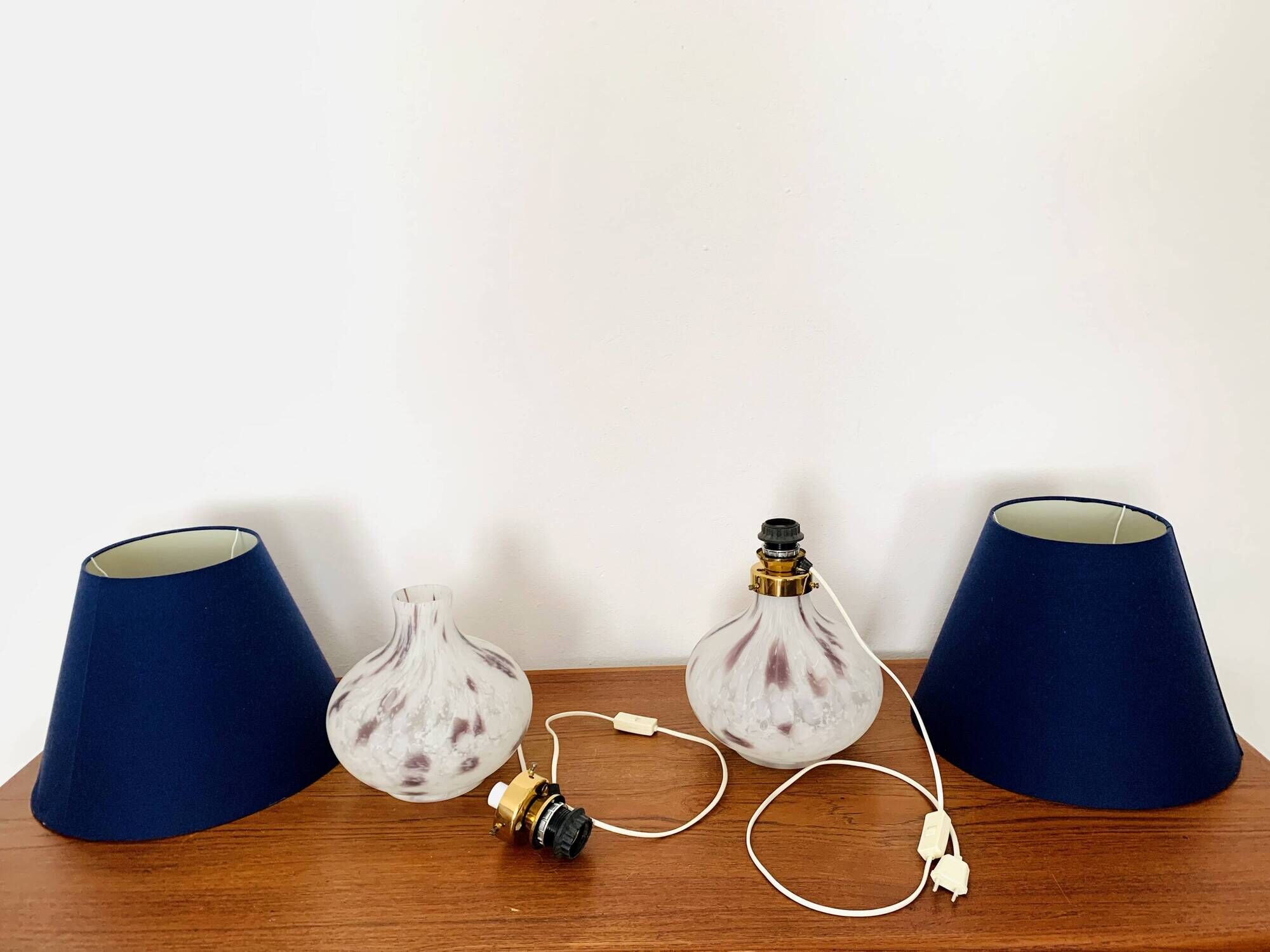 Set of 2 Glass Table Lamps by Peill and Putzler