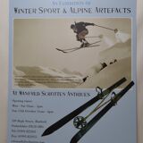 Affiche sur carton "Telemark an  exhibition of winter sport and alpine artefacts"