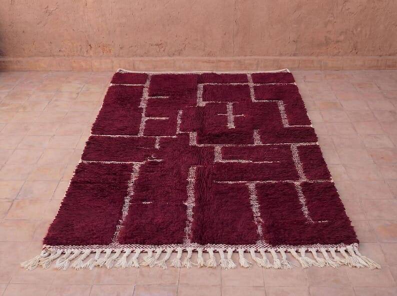 Handmade traditional pure natural wool rug size 200/300 cm