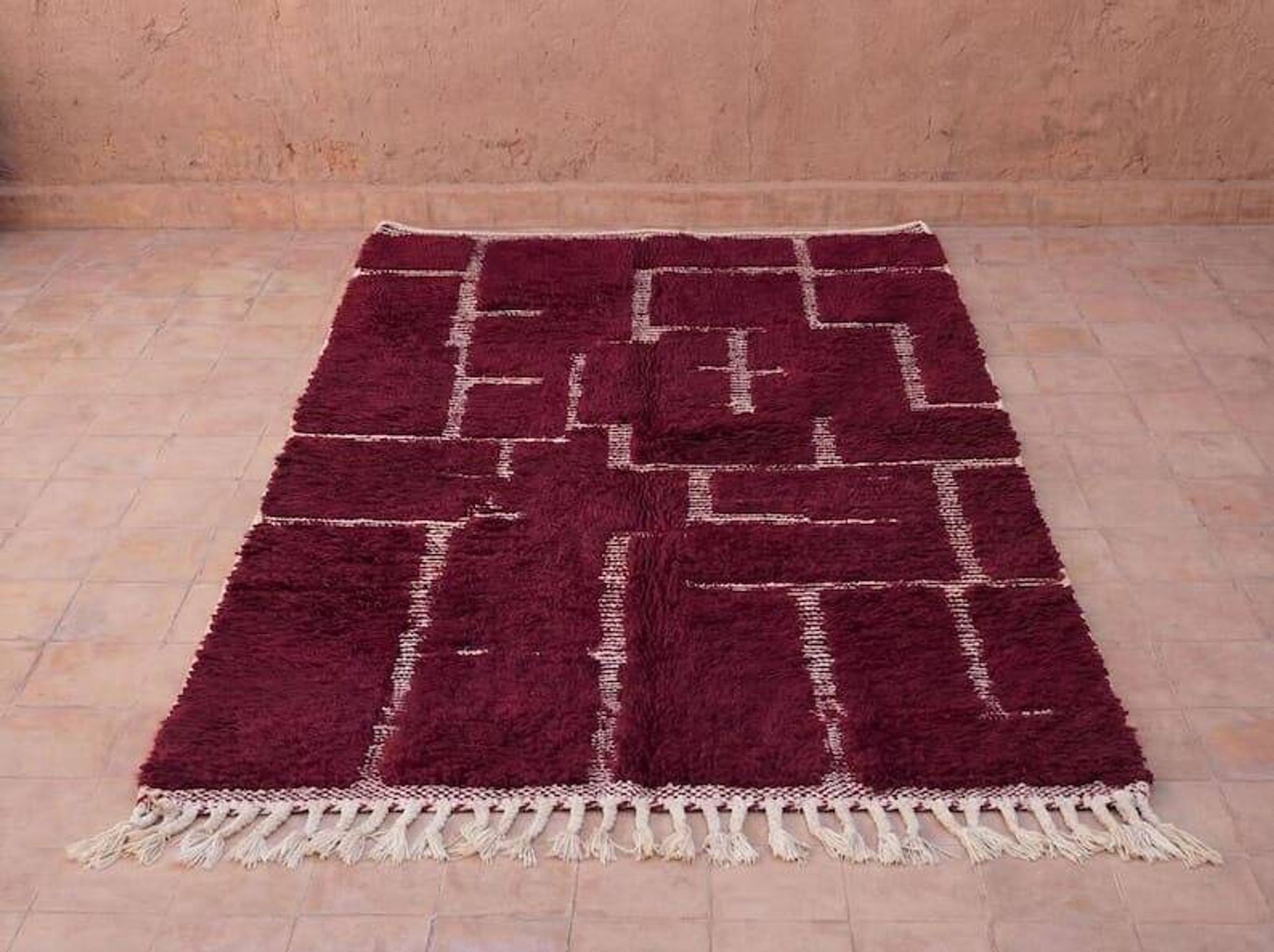Handmade traditional pure natural wool rug size 200/300 cm