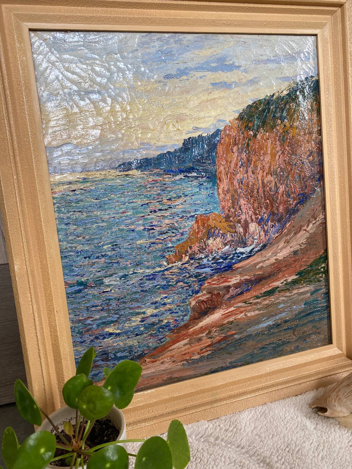Cowez rocky coast marine painting