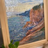 Tableau marine côte rocheuse Cowez