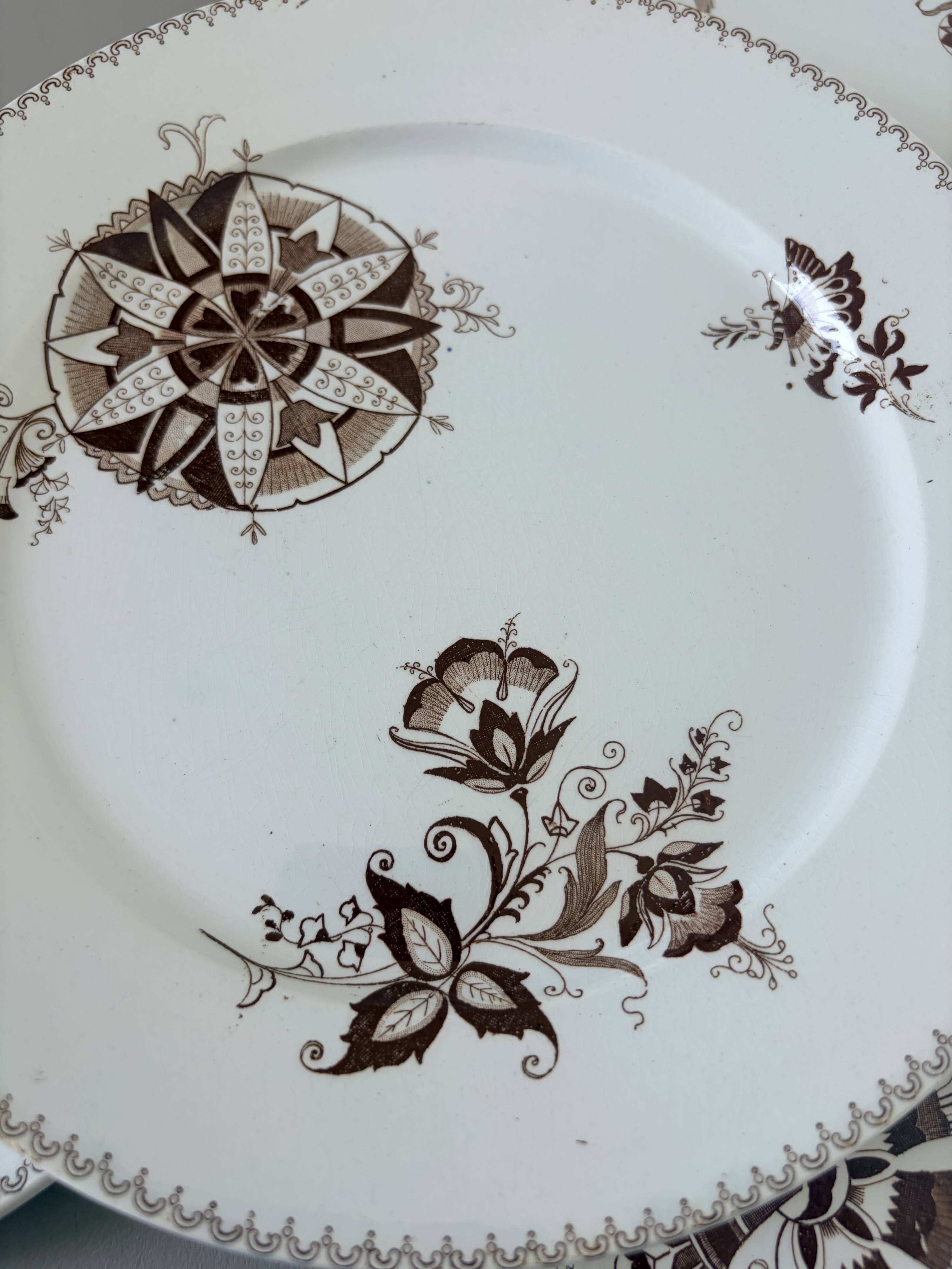 4 assiettes plates Sarreguemines modèle Danois