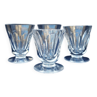 4 verres à eau facettes style Harcourt vintage