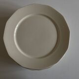 Set of 12 modernist ivory flat plates, iron earth, 1940