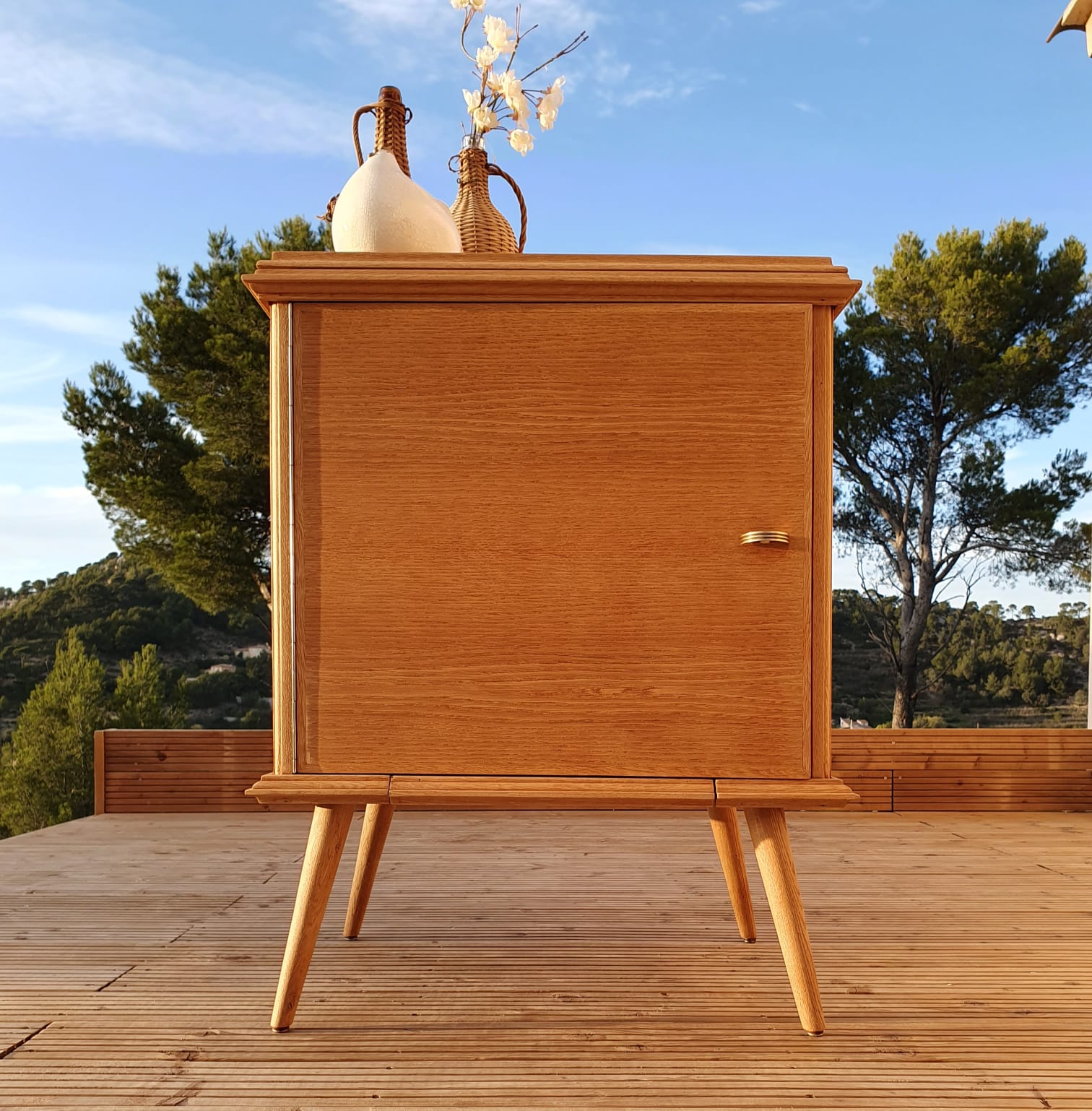 Vintage sideboard with compass feet
