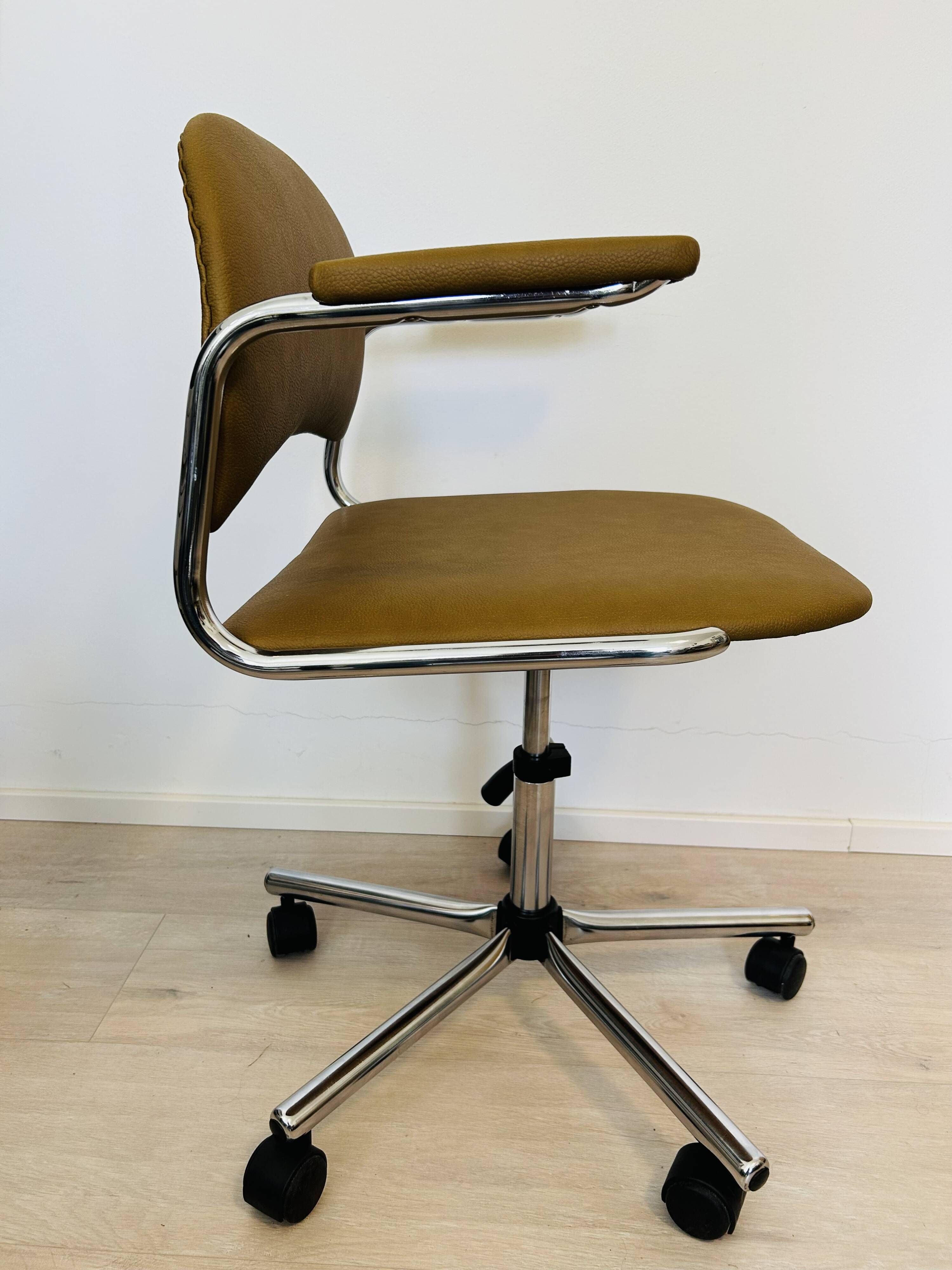Vintage Mustard Office Chair by Kovona Model K-107  from Czechoslovakia 1979