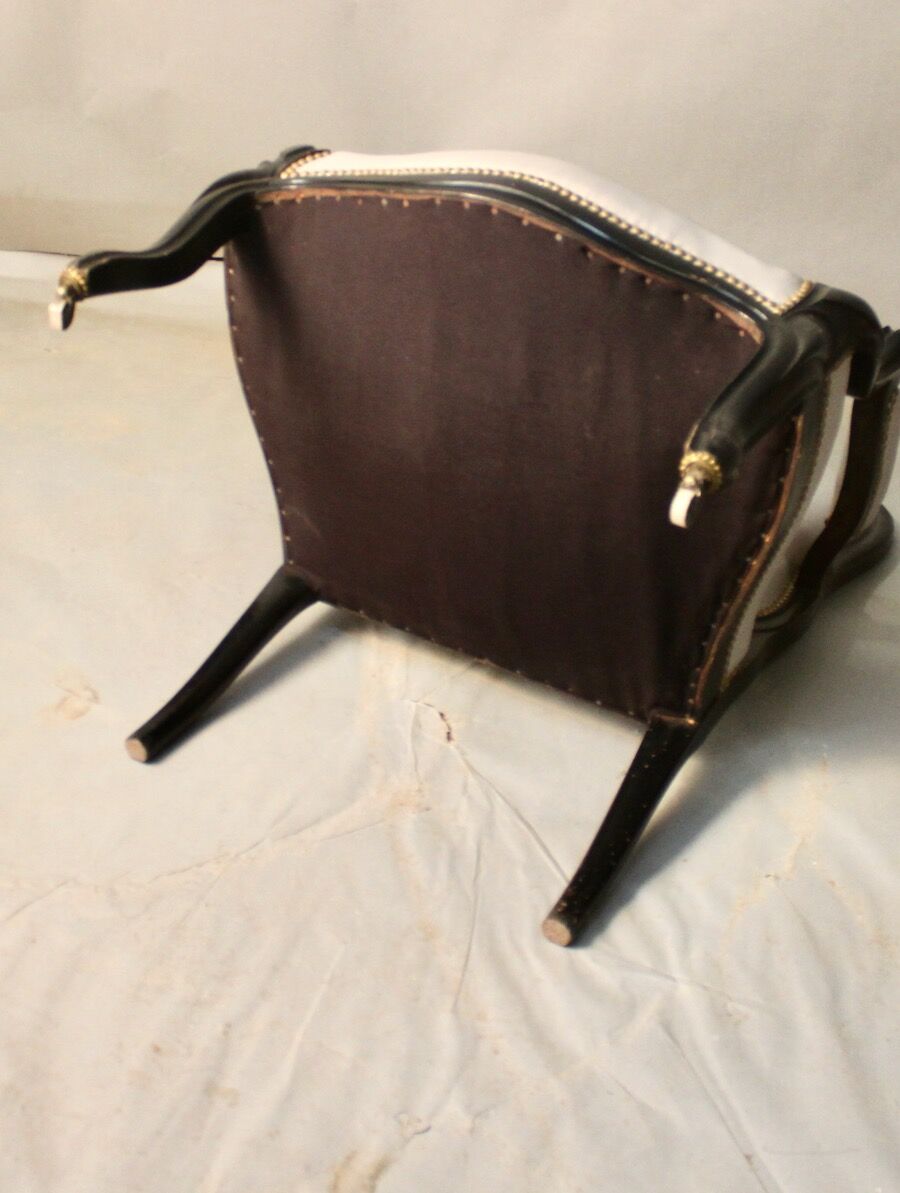 Pair of Convertible Armchairs Louis XV Style Pear Blackened Napoleon III