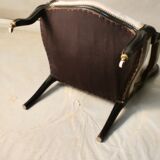 Pair of Convertible Armchairs Louis XV Style Pear Blackened Napoleon III