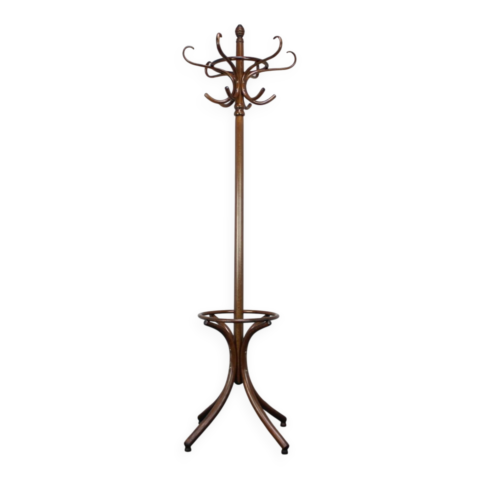 Vintage TON coat rack in curved wood, Czechoslovakia, circa 1970.