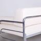 Bauhaus White Tubular Sofa in Beech, Chrome-Plated Steel & High Quality Leather attributed to Robert Slezák for Slezak Factories, Czech, 1930s