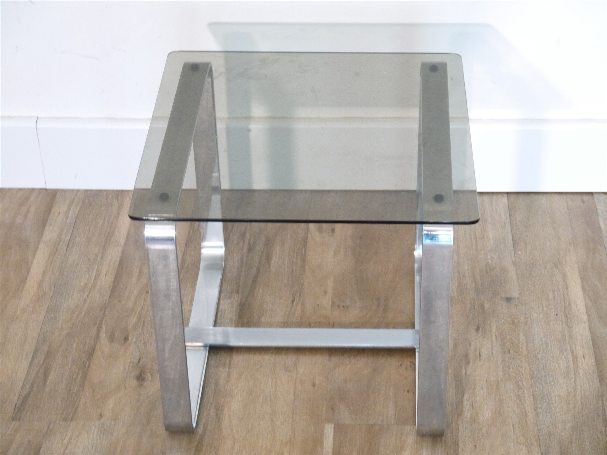 Metal and glass side table 1970