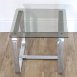Metal and glass side table 1970