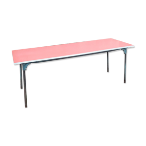 Table de cantine en formica rouge