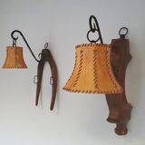 Ox harnass wall lamps / farm house / rustic