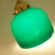 Lampe opaline verte et laiton