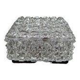 Old vintage square glass ceiling/wall light with diamond tip ø 19 cm 1960 erco